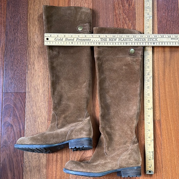 Franco Sarto Suede Knee High Boots Rich Camel/Carmel Color - Picture 5 of 12